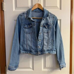 Aeropostale Light Blue Cropped Jean Jacket Y2K Size Medium Boho